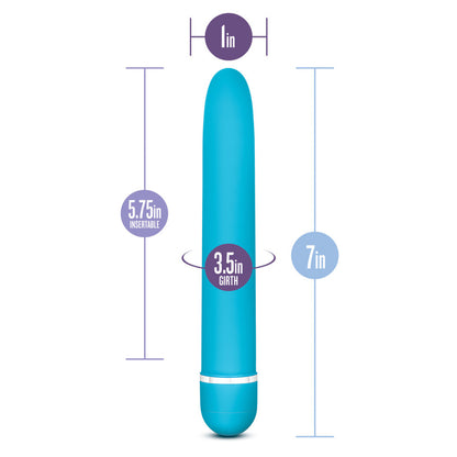 Rose Luxuriate 7" Vibrator - Blue - Thorn & Feather