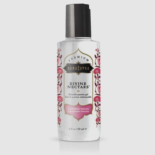 Divine Nectars Water-Based Flavoured Lubricant - Strawberry Dreams, 5 oz/150 ml - Thorn & Feather