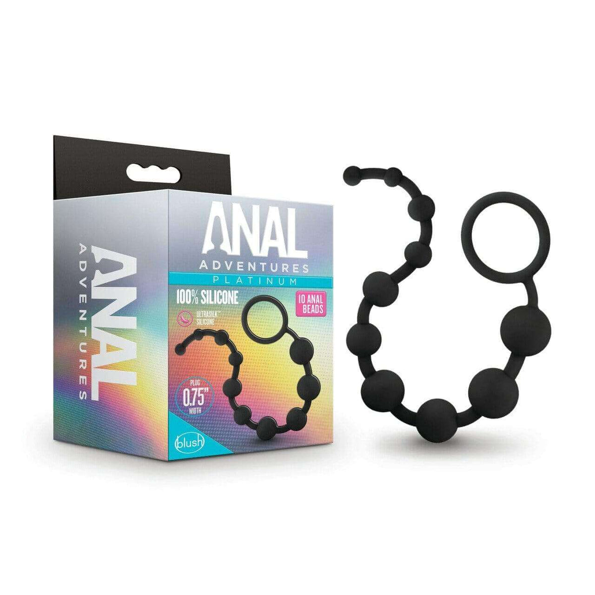 Silicone 10 Anal Beads - Black - Thorn & Feather