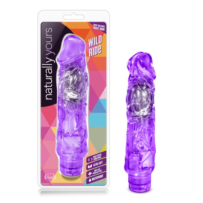 Naturally Yours Wild Ride Vibrating Dildo - Purple - Thorn & Feather