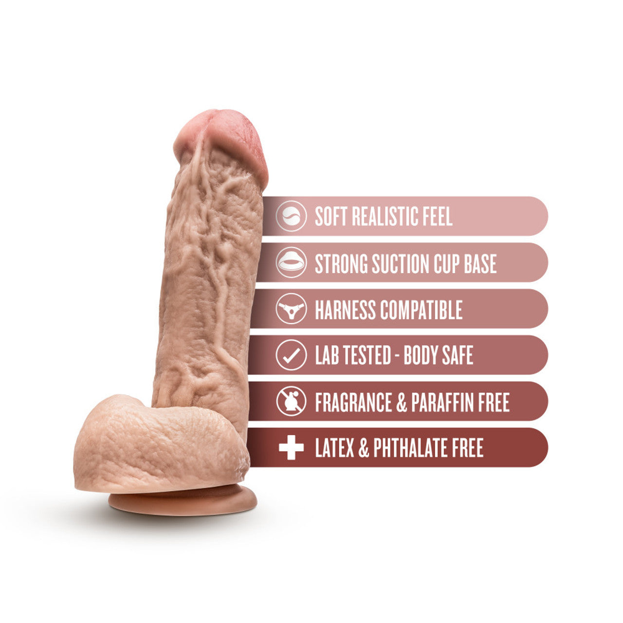 Mr. D 8.5 Inch Dildo with Balls - Beige - Thorn & Feather