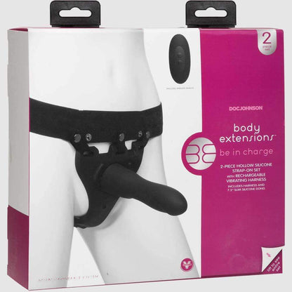 Body Extensions Be In Charge Strap-On Set with Vibrating Harness - Thorn & Feather