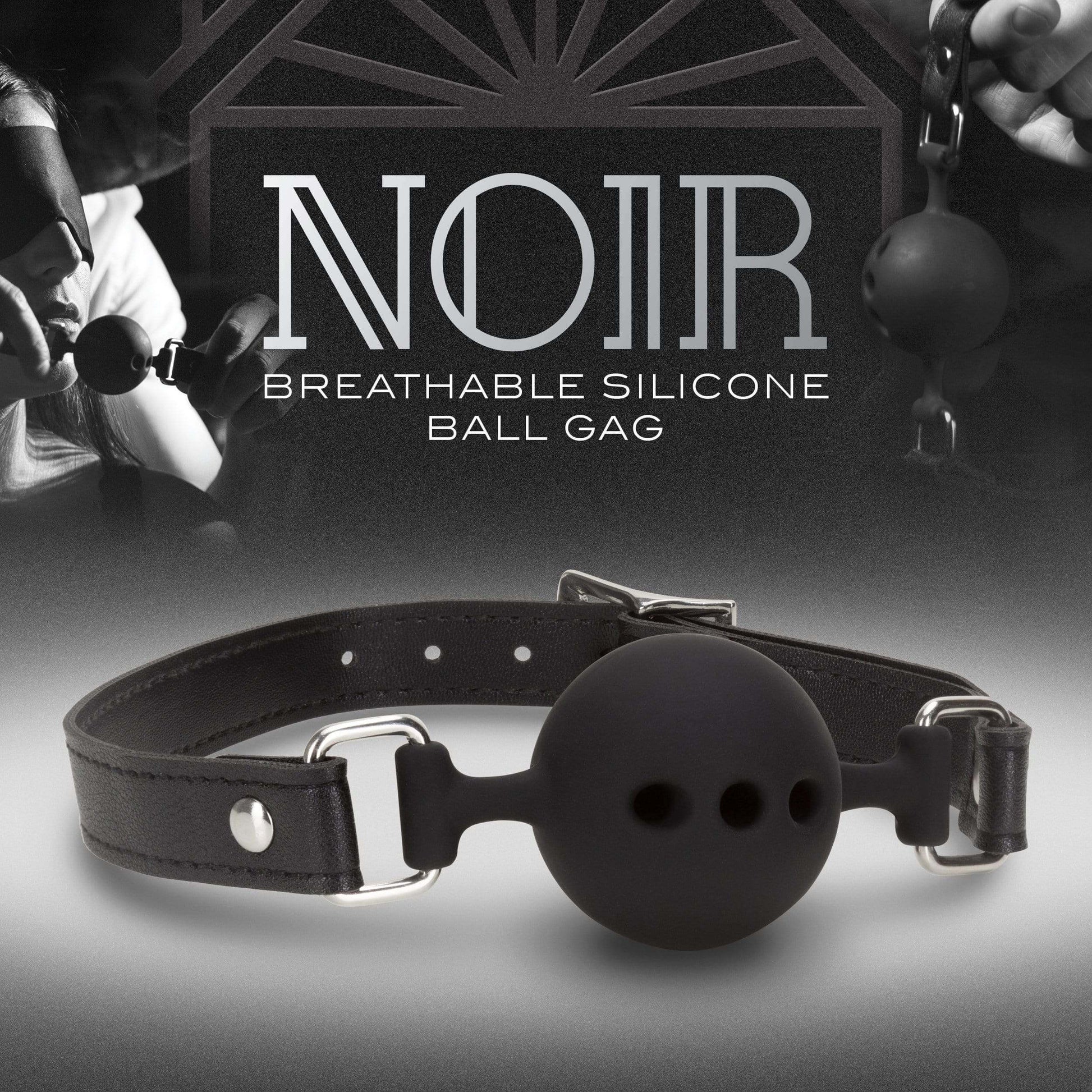 Noir - Breathable Silicone Ball Gag - Black - Thorn & Feather