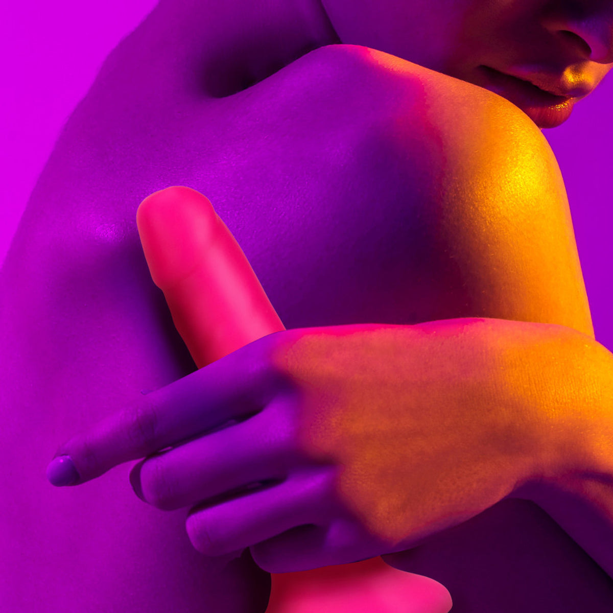 Neo Dual Density Cock - 6", Neon Pink - Thorn & Feather