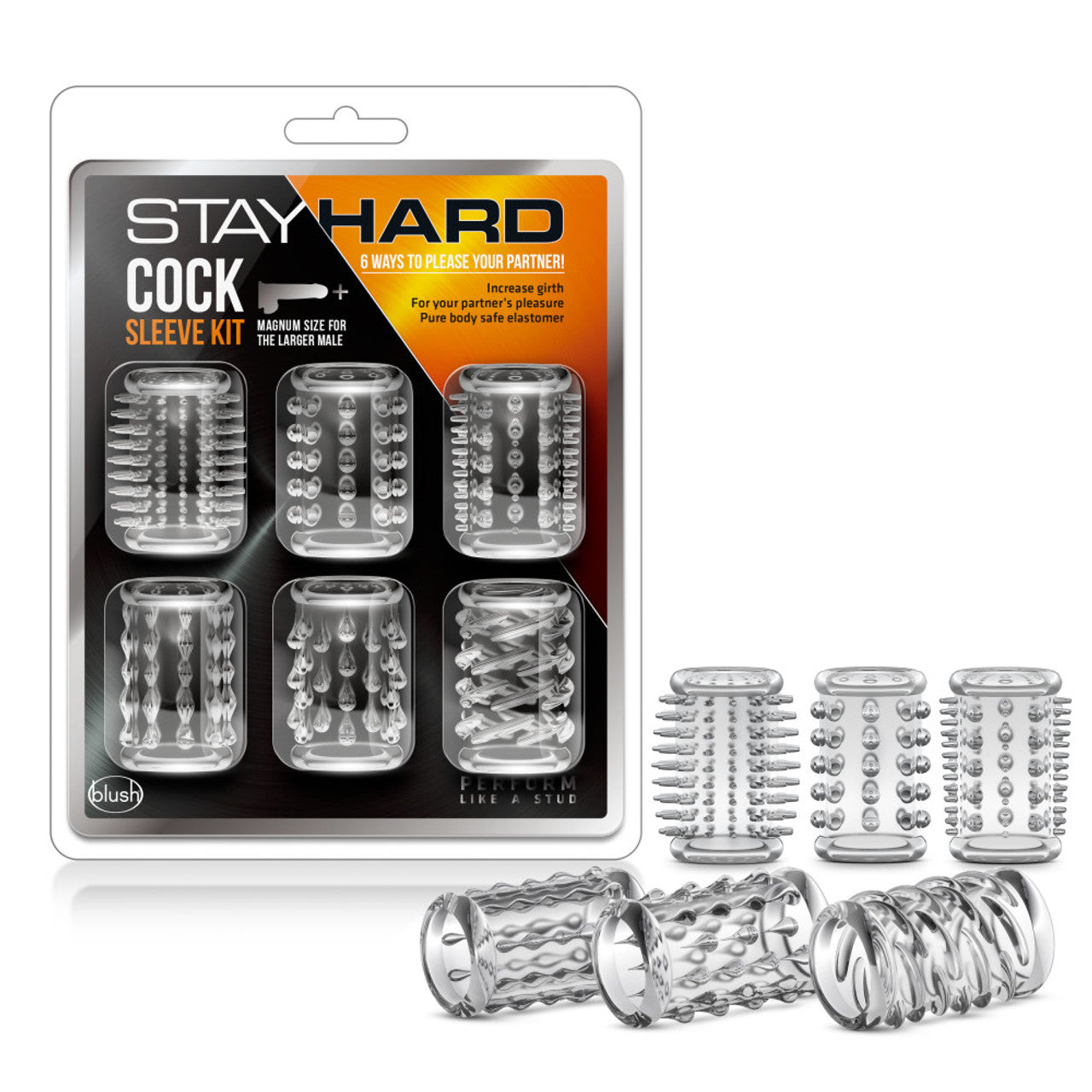Stay Hard Cock Sleeve Kit - Clear - Thorn & Feather