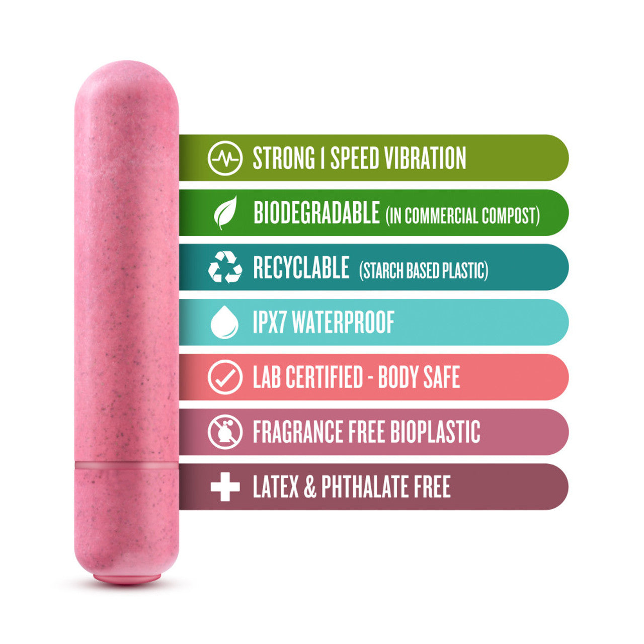 Gaia Eco Biadegradable Bullet Vibrator - Coral - Thorn & Feather