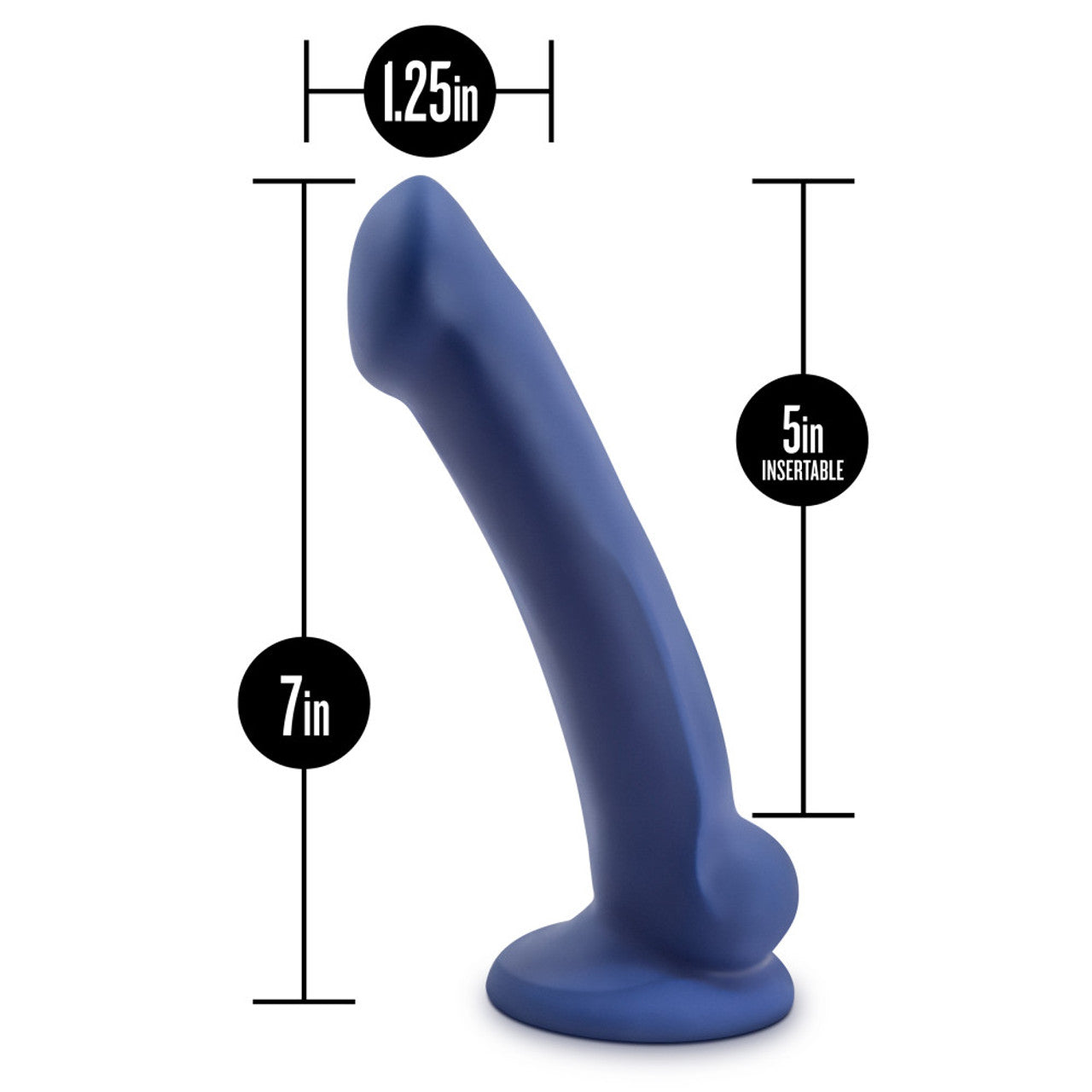 Avant D10 Ergo Mini Indigo Platinum Cured Silicone Dildo - Thorn & Feather