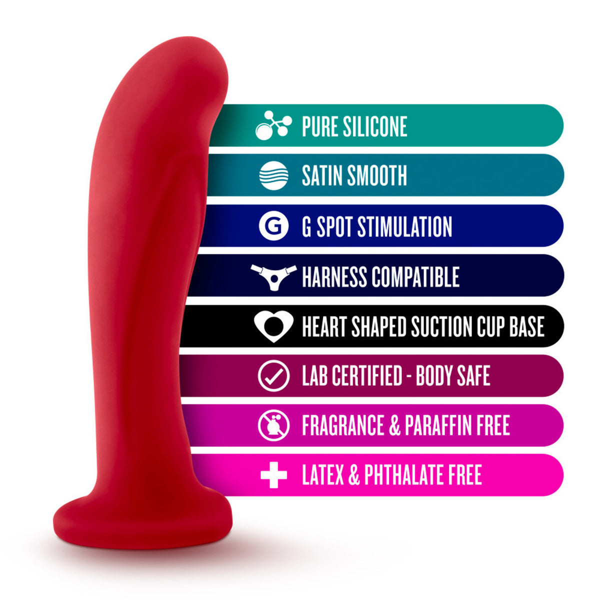 Temptasia Jezebel Silicone G-Spot Dildo - Crimson - Thorn & Feather