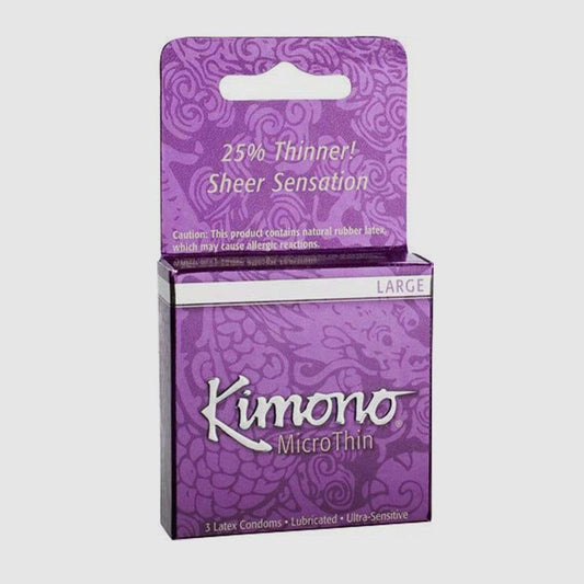 Kimono Large Micro Thin Condoms - 3 Pack - Thorn & Feather Sex Toy Canada