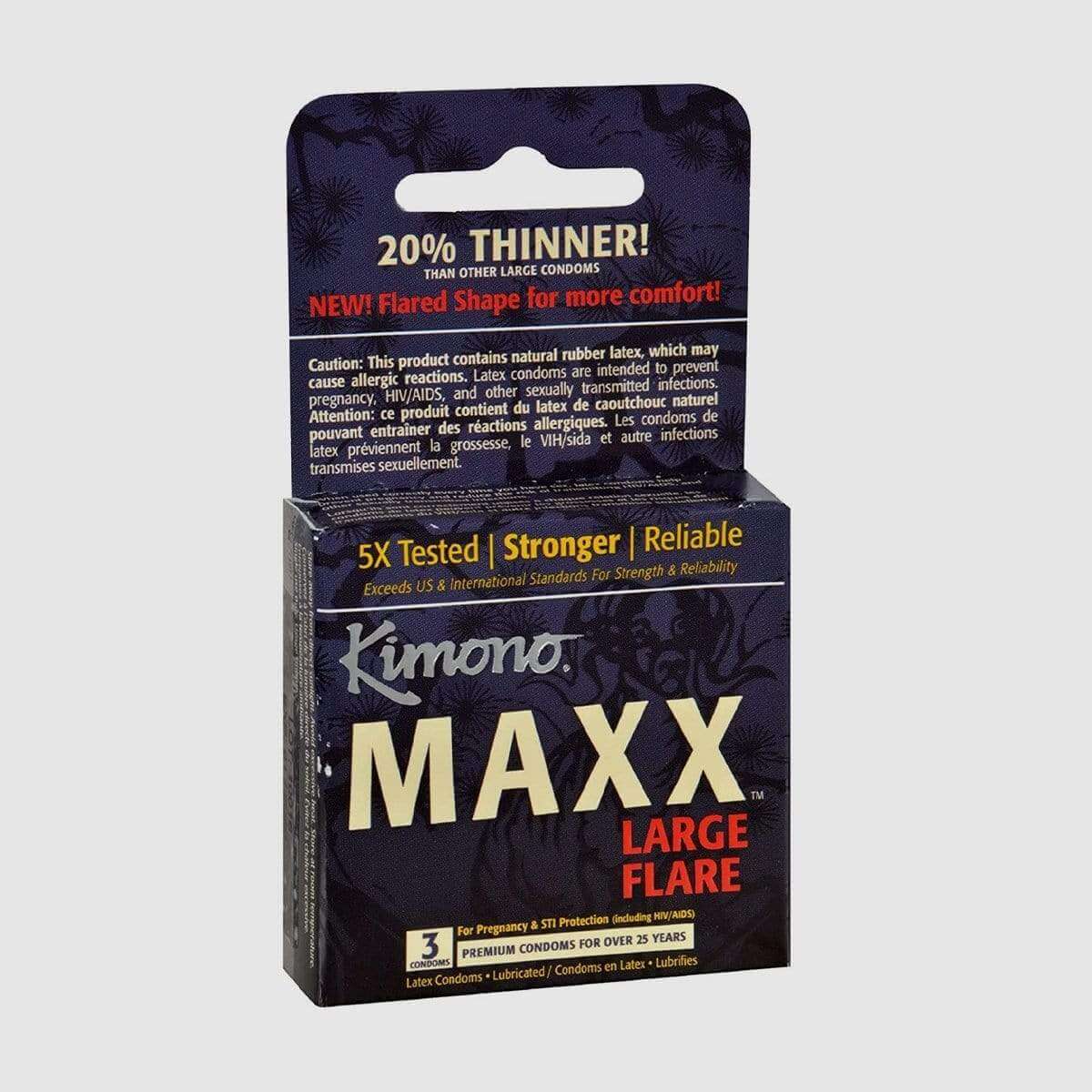 Kimono Maxx Large Flare Condoms - 3 Pack - Thorn & Feather Sex Toy Canada