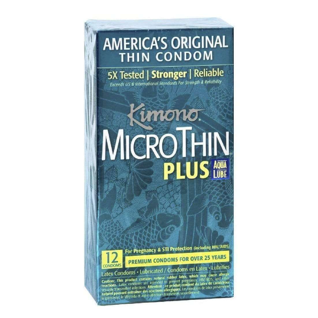 Kimono Micro Thin with Aqua Lube Condoms - 12 Pack - Thorn & Feather Sex Toy Canada