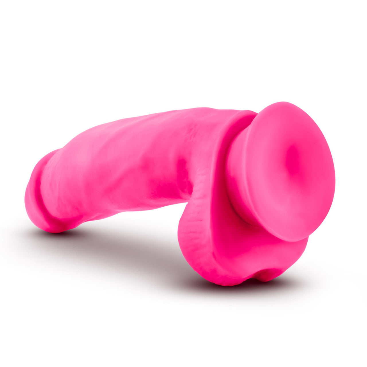 Neo Elite 7 Inch Silicone Dual Density Cock w Balls - Neon Pink - Thorn & Feather