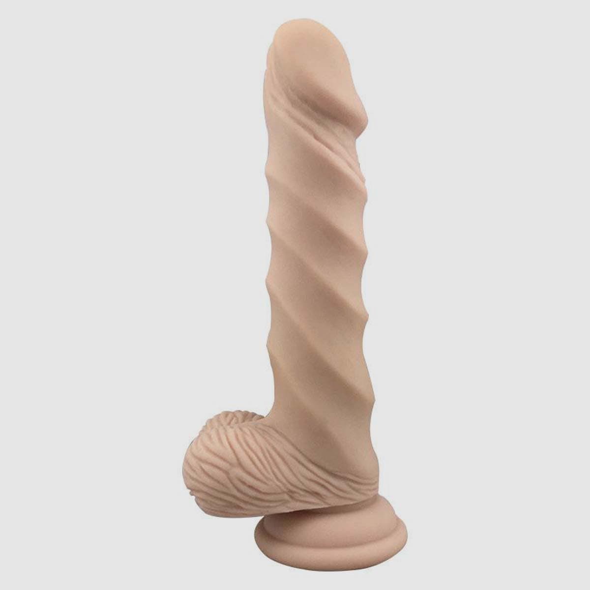 T&F Knight 8" Silicone Spiral Dildo - Flesh - Thorn & Feather