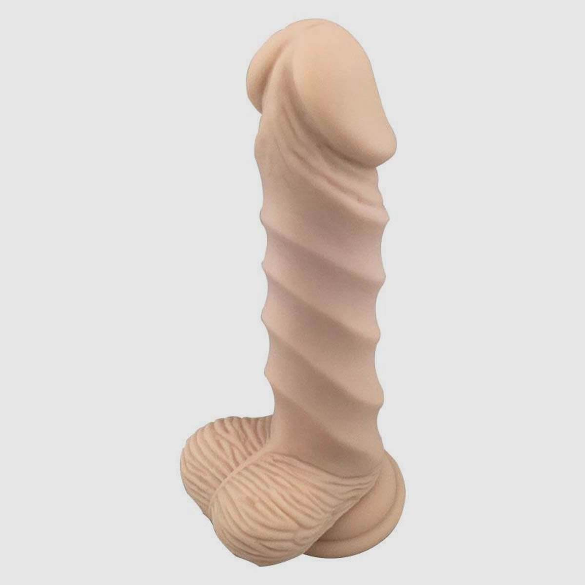 T&F Knight 8" Silicone Spiral Dildo - Flesh - Thorn & Feather