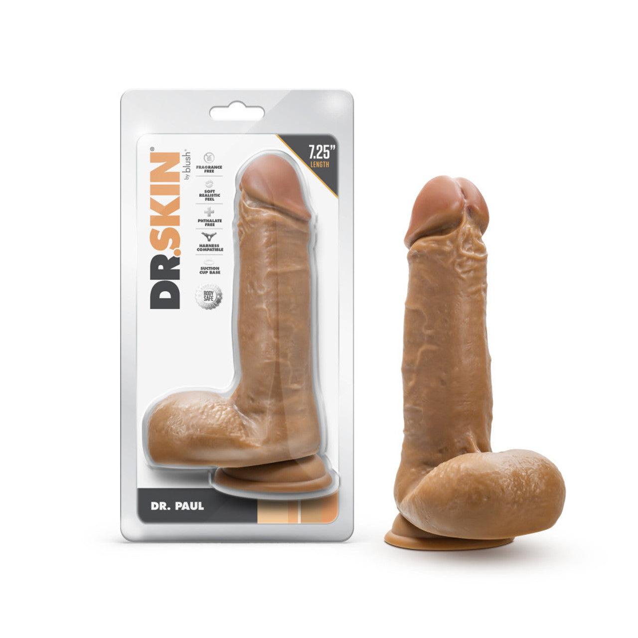 Dr. Skin 7.25 Inch Dildo With Balls - Tan - Thorn & Feather