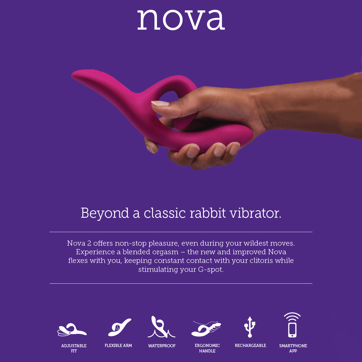 We-Vibe Nova 2 - Beyond a Classic Rabbit Vibrator - Thorn & Feather Sex Toy Canada