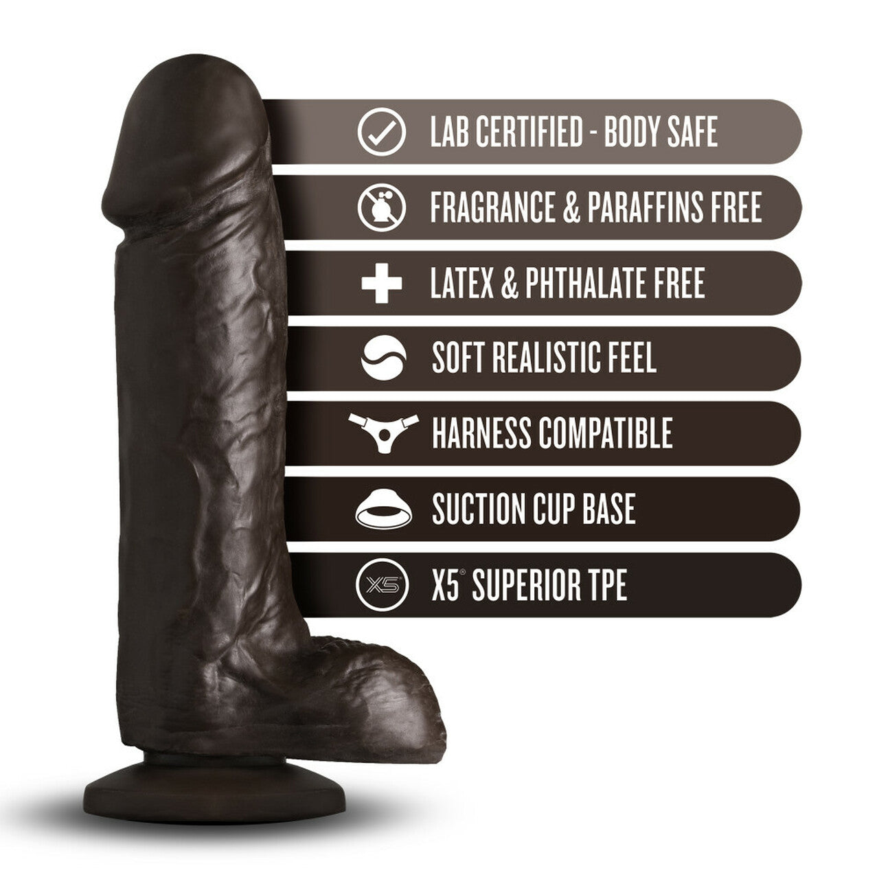 Loverboy The Movie Star Realistic Dildo - Chocolate - Thorn & Feather Sex Toy Canada