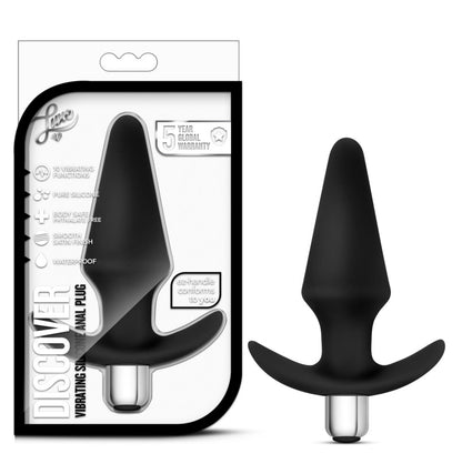 Luxe Discover Vibrating Silicone Butt Plug - Black - Thorn & Feather