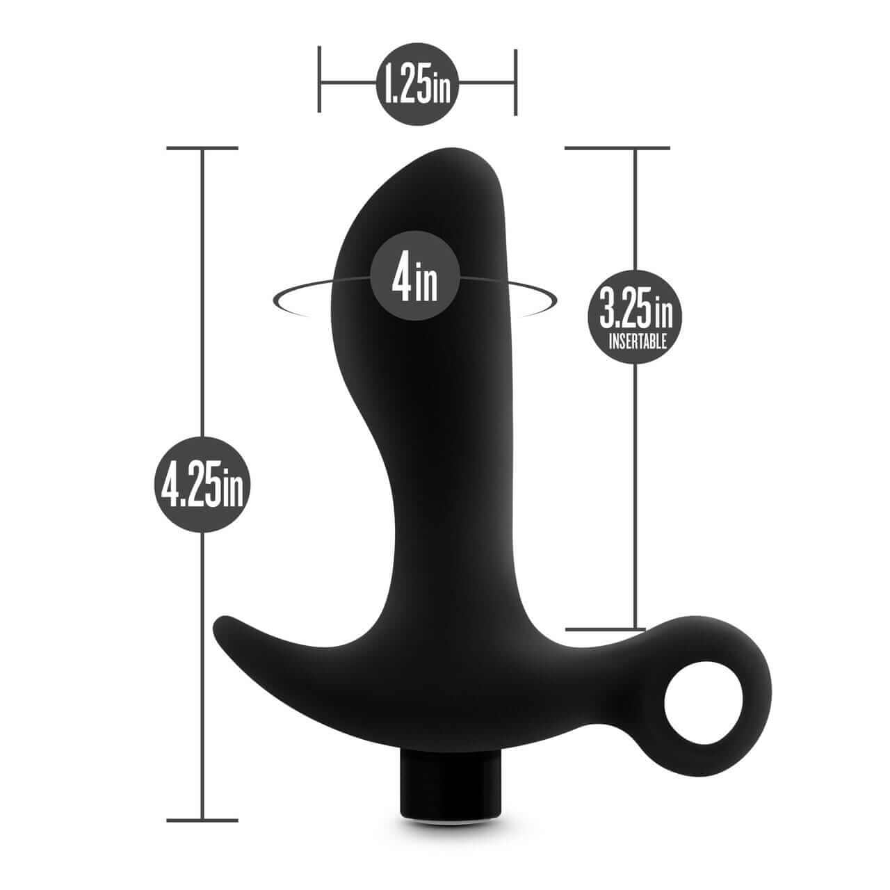 Silicone Vibrating Prostate Massager 01 - Black - Thorn & Feather Sex Toy Canada