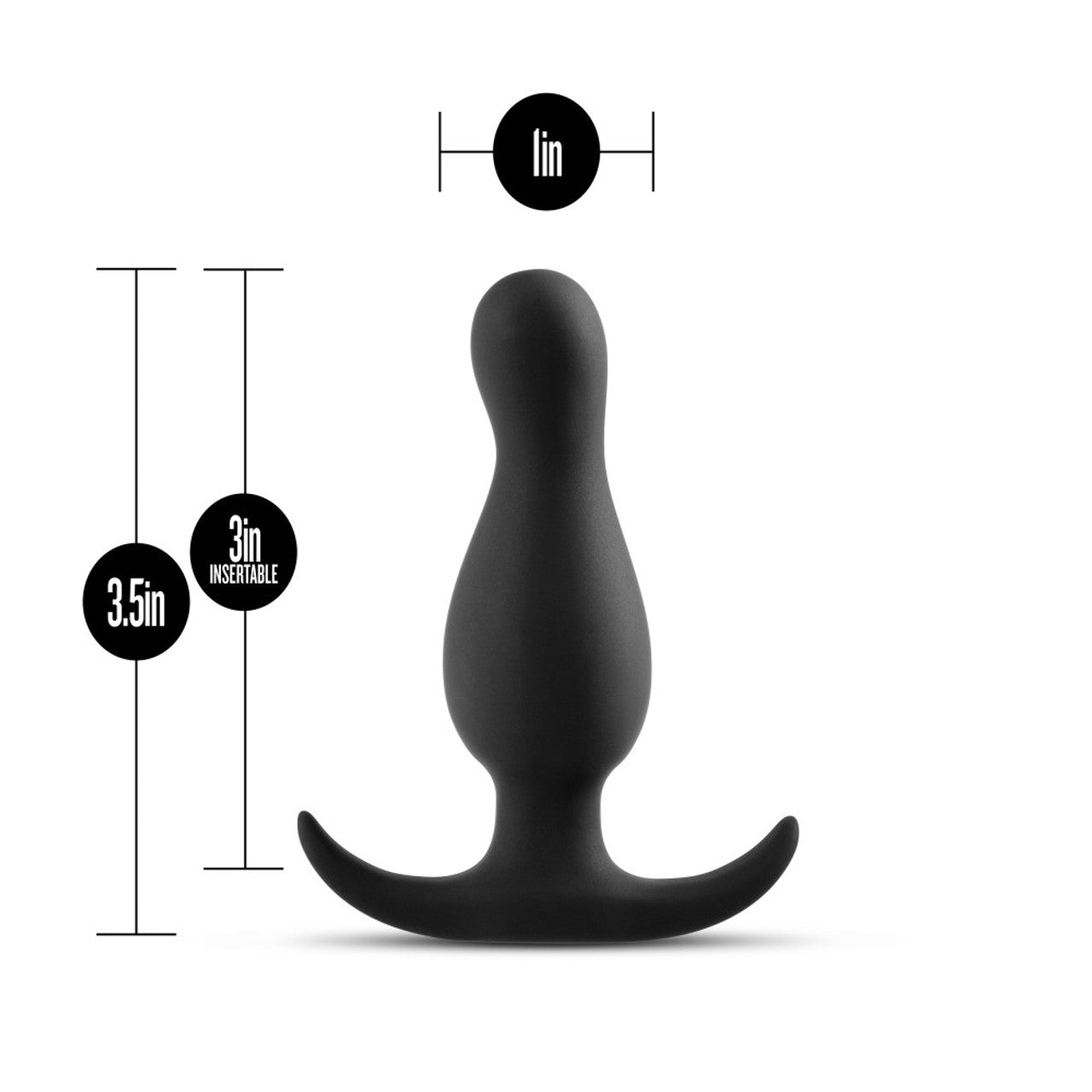 Anal Adventures Platinum Curve Silicone Butt Plug - Black - Thorn & Feather Sex Toy Canada