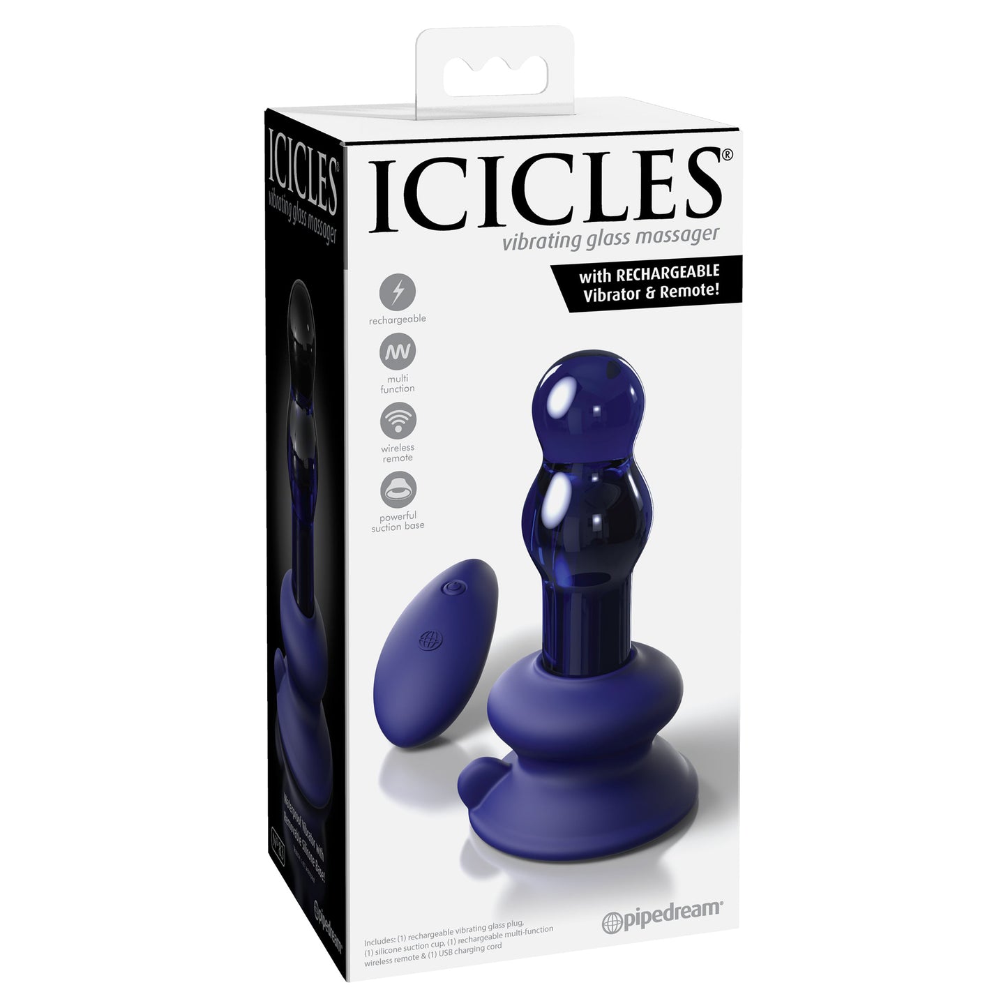 Icicles No.83 w Rechargeable Vibrator & Remote - Thorn & Feather
