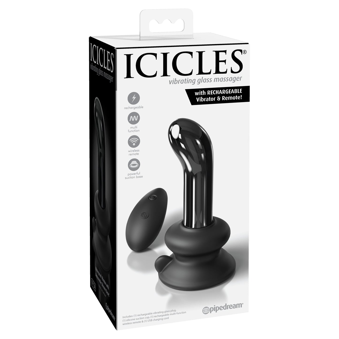 Icicles No.84 w Rechargeable Vibrator & Remote - Thorn & Feather