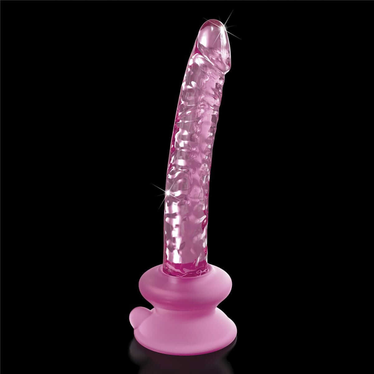 Icicles No. 86 Pink Glass Suction Cup Dildo - Thorn & Feather