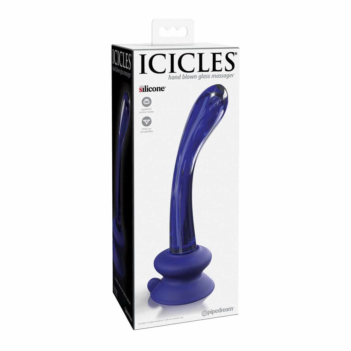Icicles No. 89 Blue Glass Suction Cup Dildo - Thorn & Feather