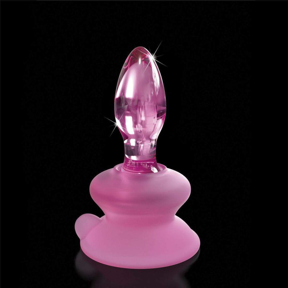Icicles No. 90 Pink Glass Suction Cup Anal Plug - Thorn & Feather Sex Toy Canada