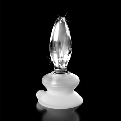 Icicles No. 91 Clear Glass Suction Cup Butt Plug - Thorn & Feather