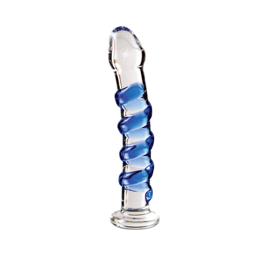 Icicles No. 5 Twister Swirl Glass Dong - Thorn & Feather Sex Toy Canada