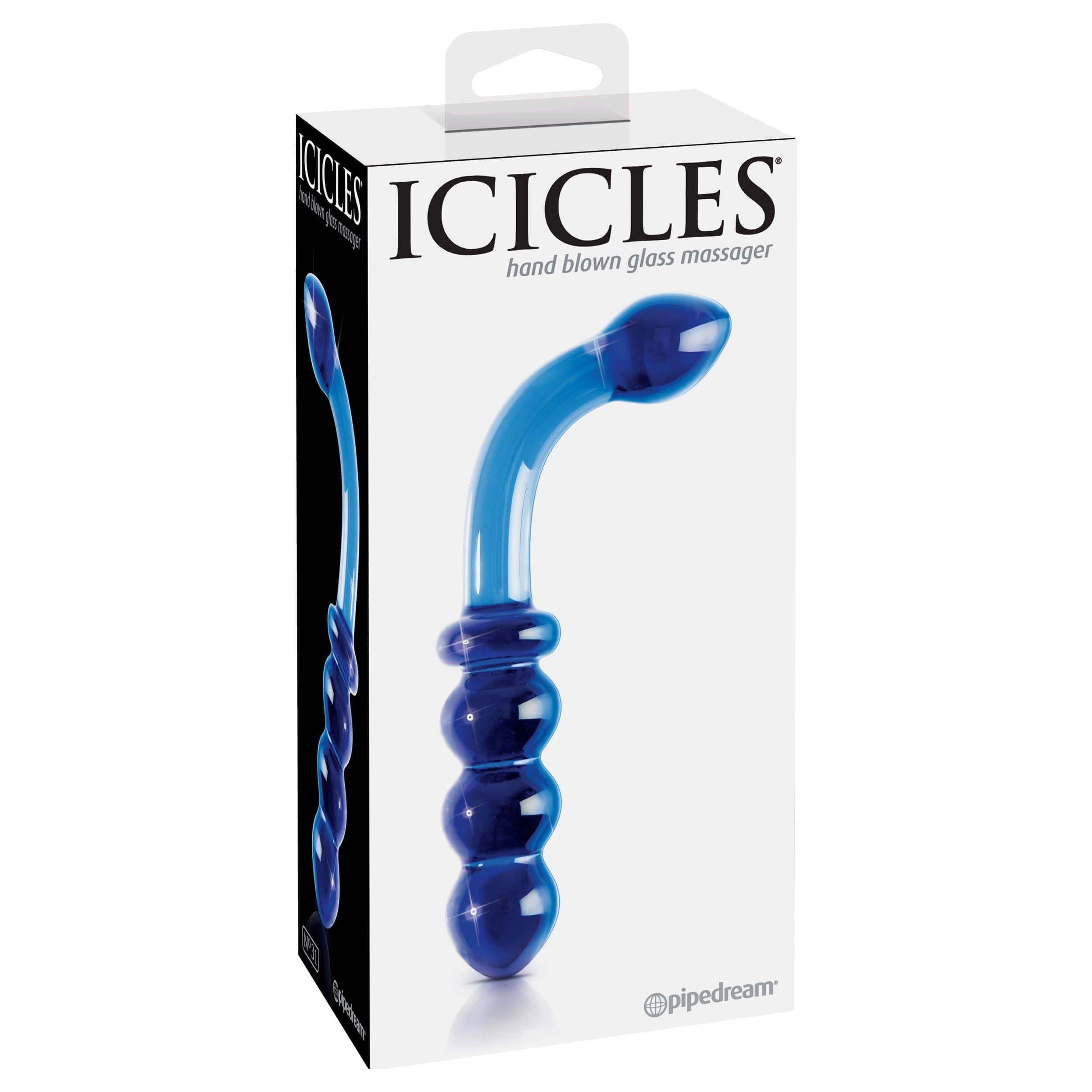 Icicles No. 31 Double G-Spot Hand Blown Glass Massager Dildo - Thorn & Feather