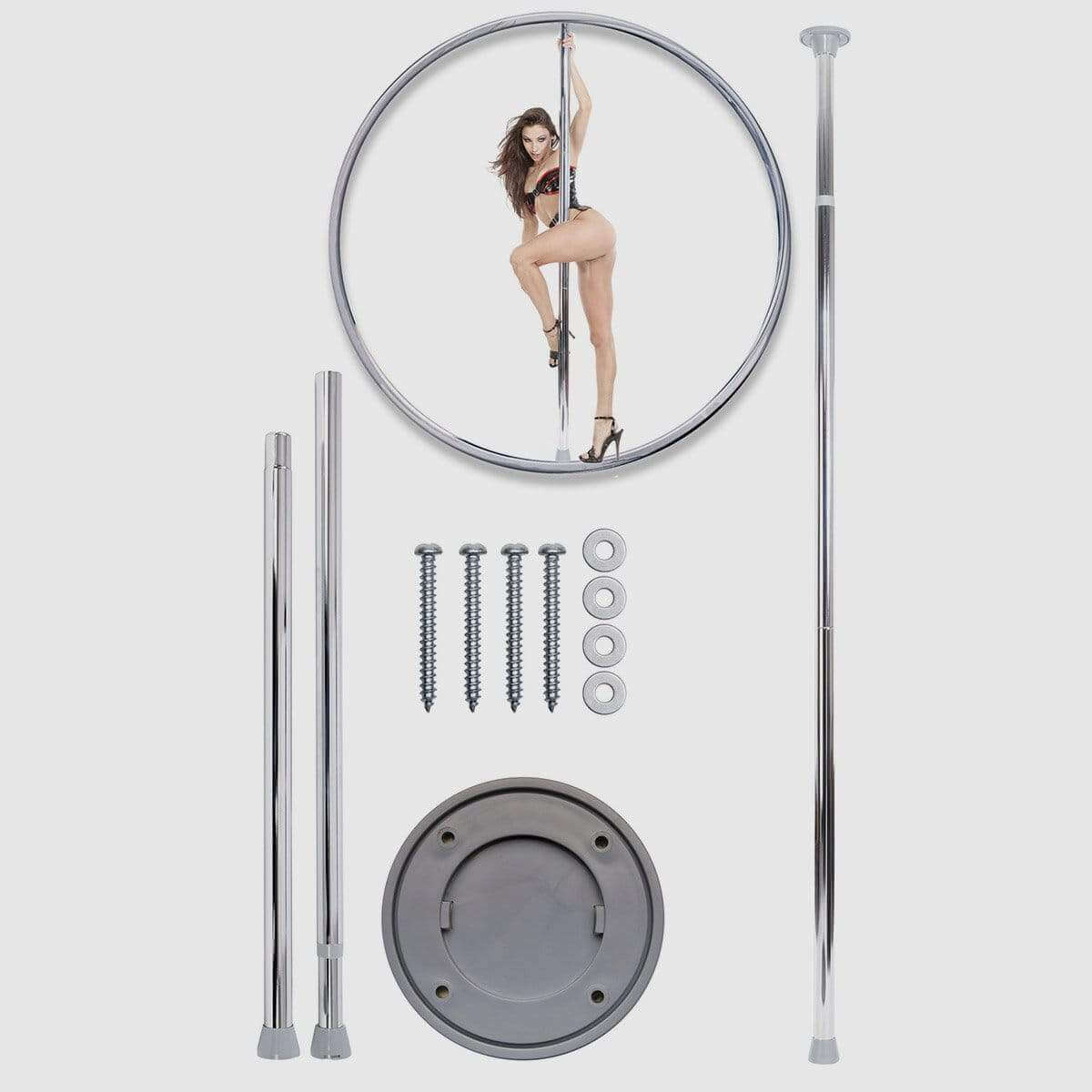 Fetish Fantasy Series Fantasy Dance Pole - Silver - Thorn & Feather