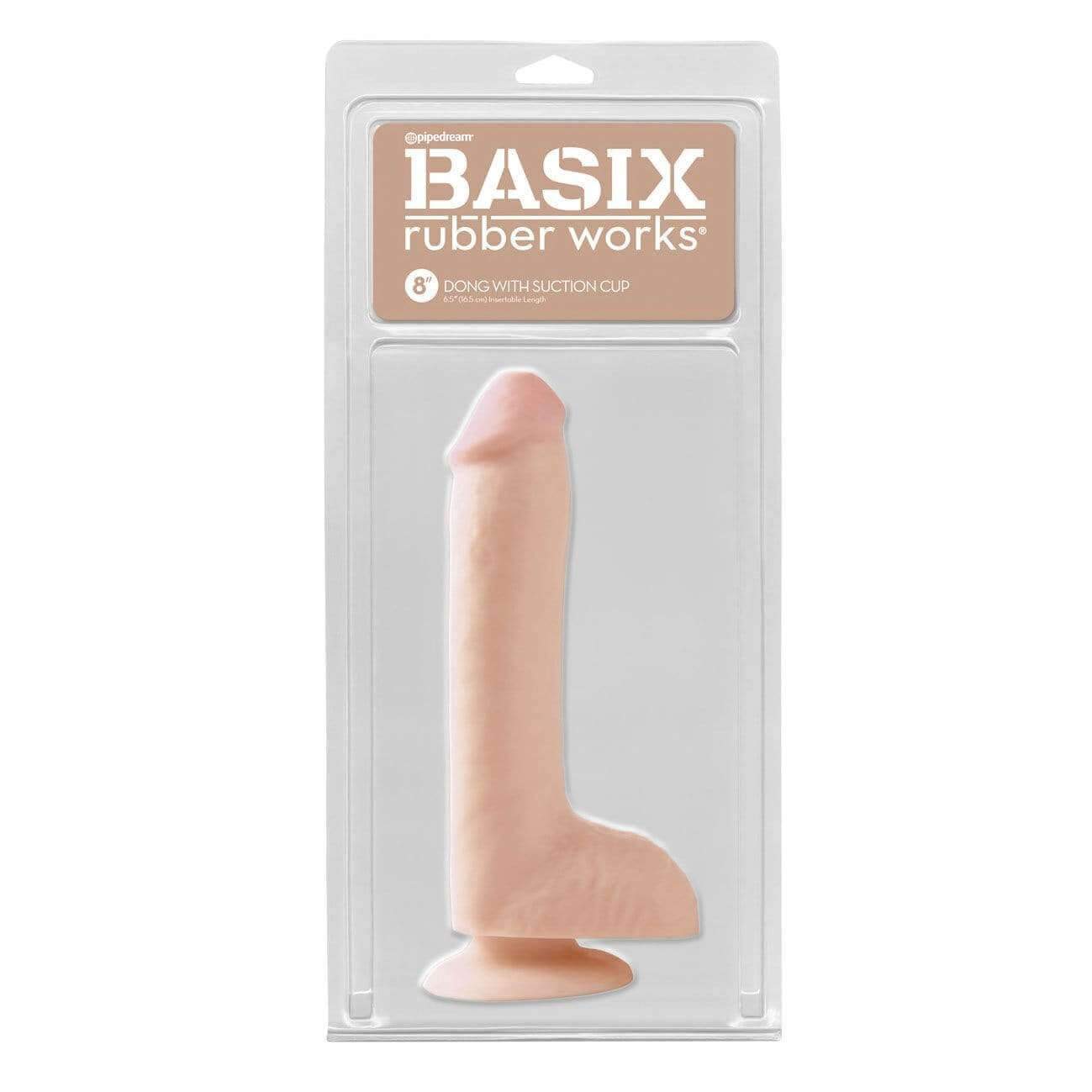 Basix Rubber Works 8" Dong with Suction Cup - Light - Thorn & Feather