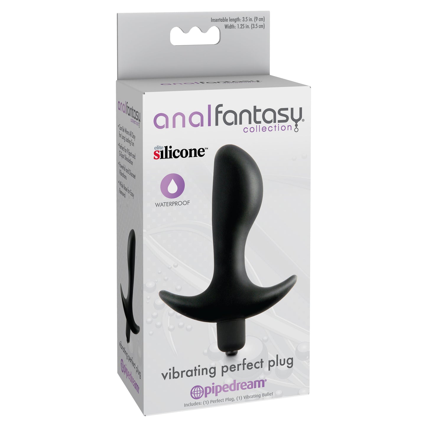 Anal Fantasy Collection Vibrating Perfect Plug - Black - Thorn & Feather