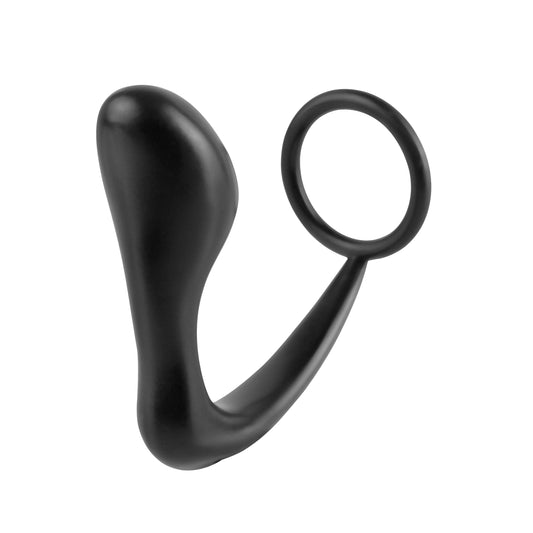 Anal Fantasy Collection Ass-Gasm Cockring Plug - Black - Thorn & Feather