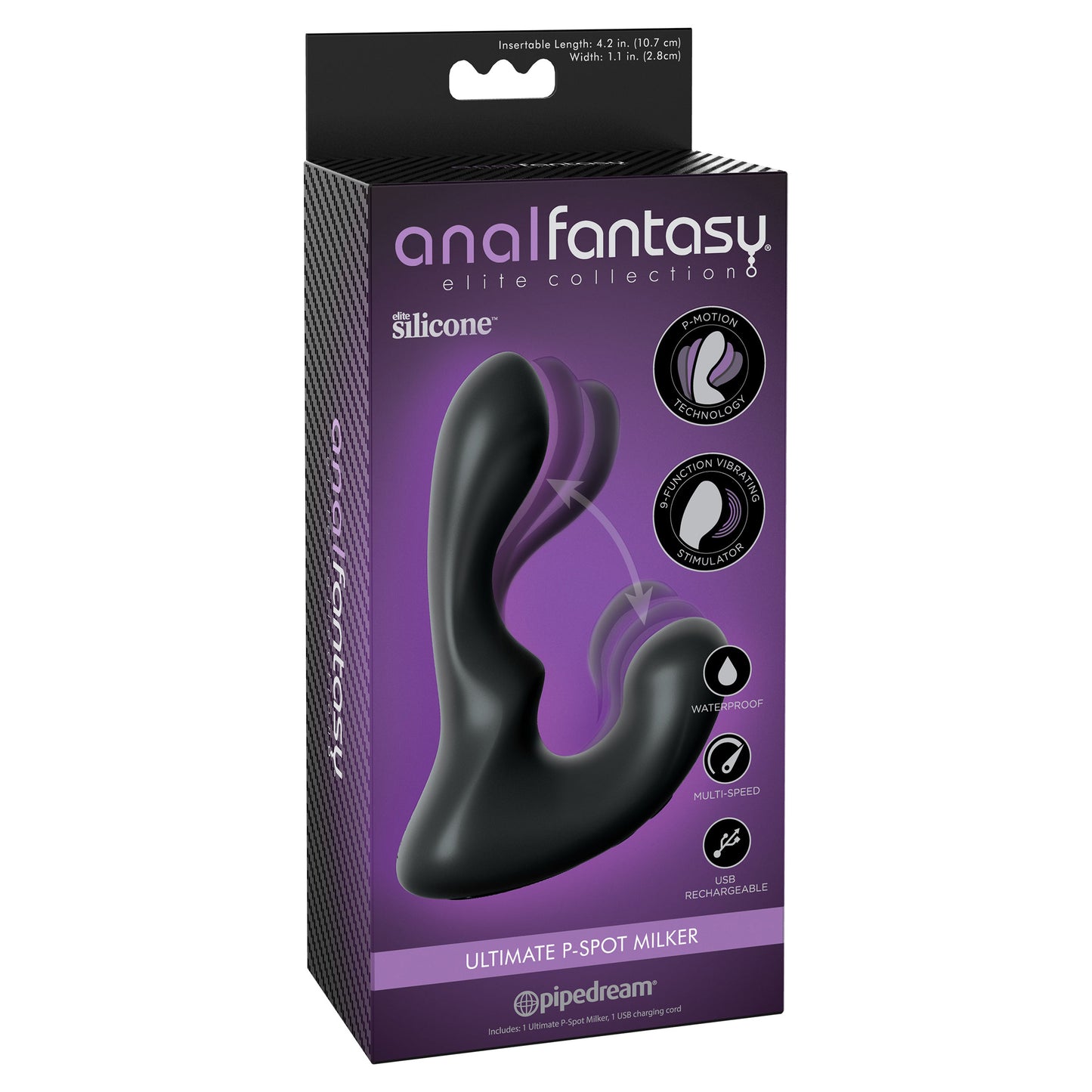 Anal Fantasy Elite Ultimate P-Spot Milker - Black - Thorn & Feather Sex Toy Canada