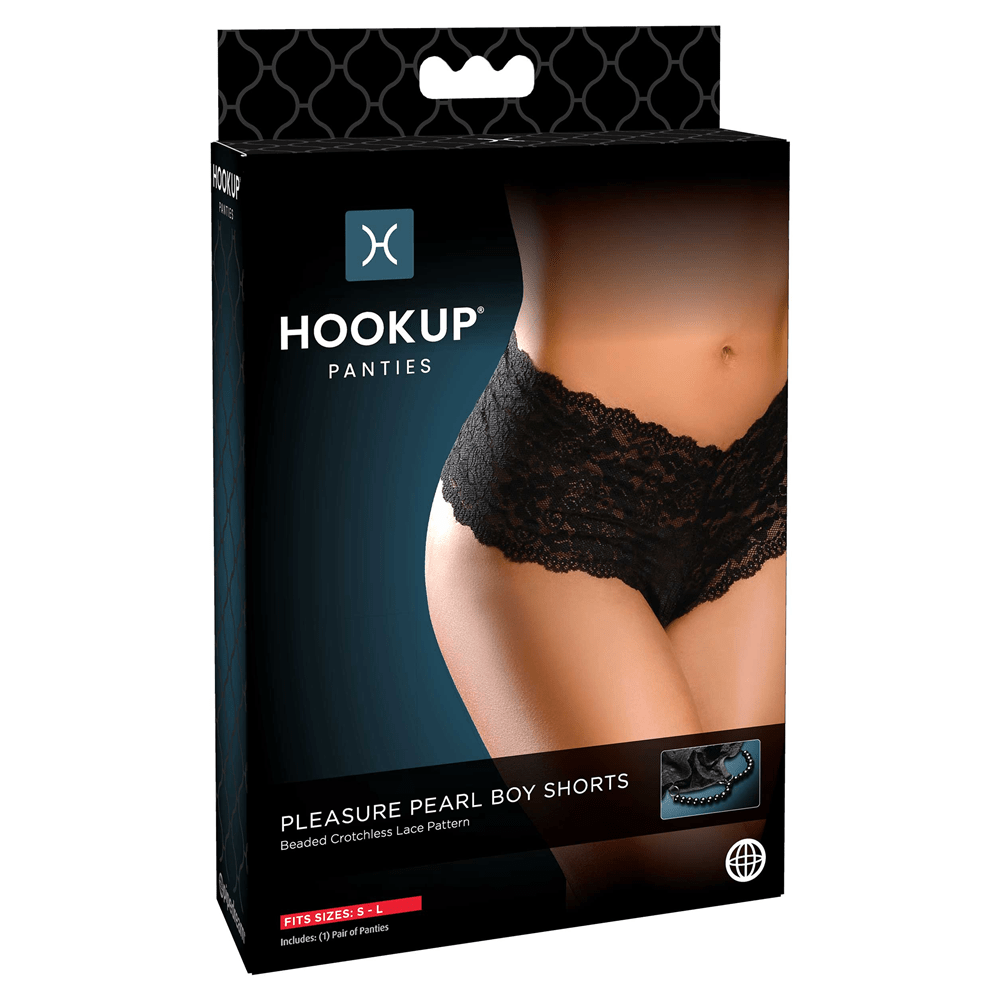 Hookup Panties Pleasure Pearl Boy Shorts - S-L - Thorn & Feather Sex Toy Canada