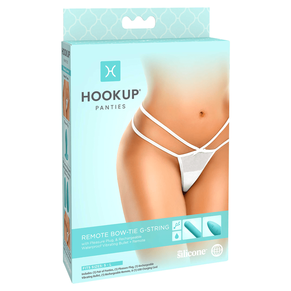 Hookup Panties Remote Bow-Tie G-String - S-L - Thorn & Feather Sex Toy Canada