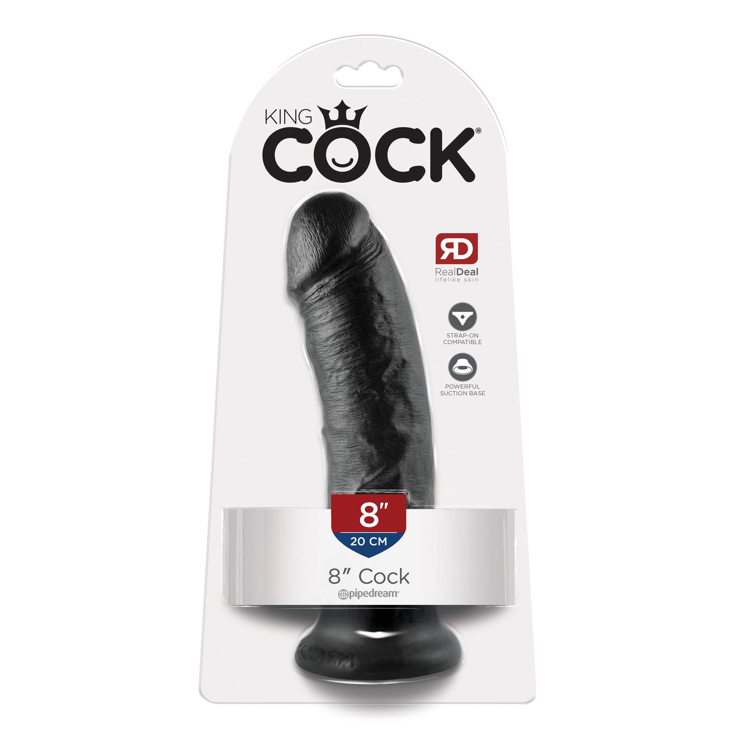 King Cock 8" Cock - Black - Thorn & Feather