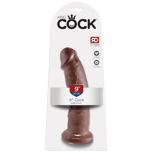 King Cock 9" Cock - Brown - Thorn & Feather