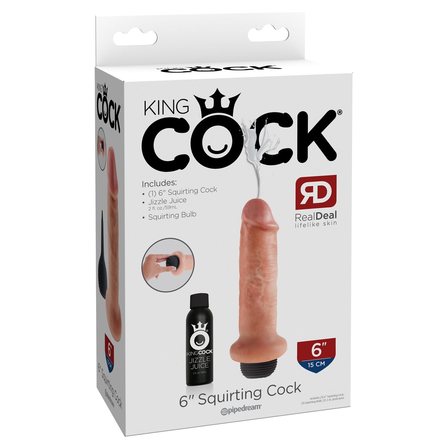 King Cock 6" Squirting Cock - Flesh - Thorn & Feather Sex Toy Canada