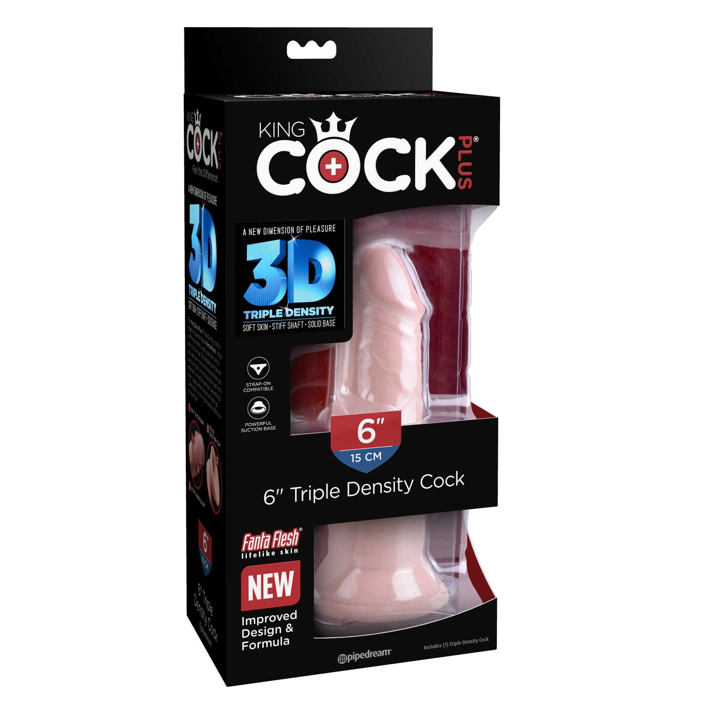 King Cock Plus 6" Triple Density Cock - Light - Thorn & Feather
