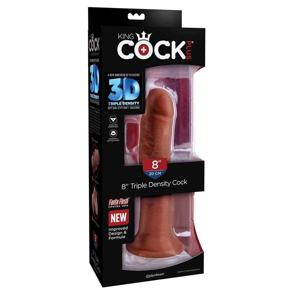 King Cock Plus 8" Triple Density Cock - Brown - Thorn & Feather
