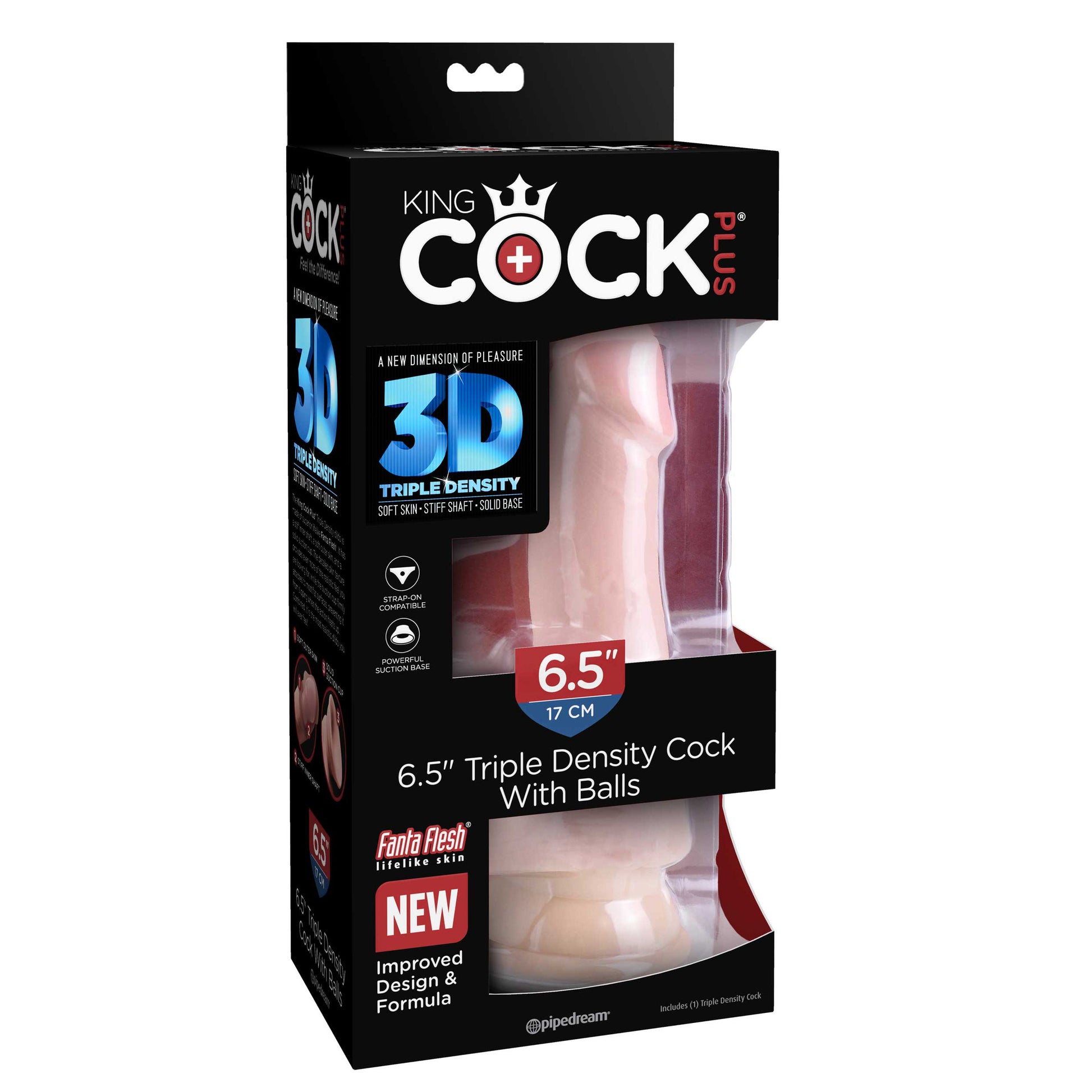 King Cock Plus 6.5" Triple Density Cock with Balls - Light - Thorn & Feather