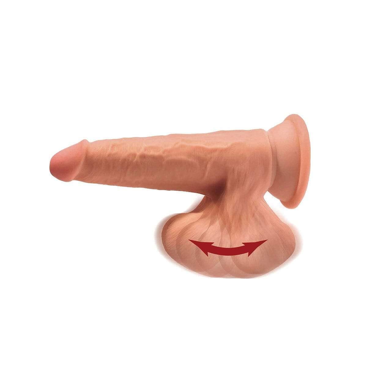 King Cock Plus 7" Triple Density Cock With Swinging Balls - Tan - Thorn & Feather Sex Toy Canada