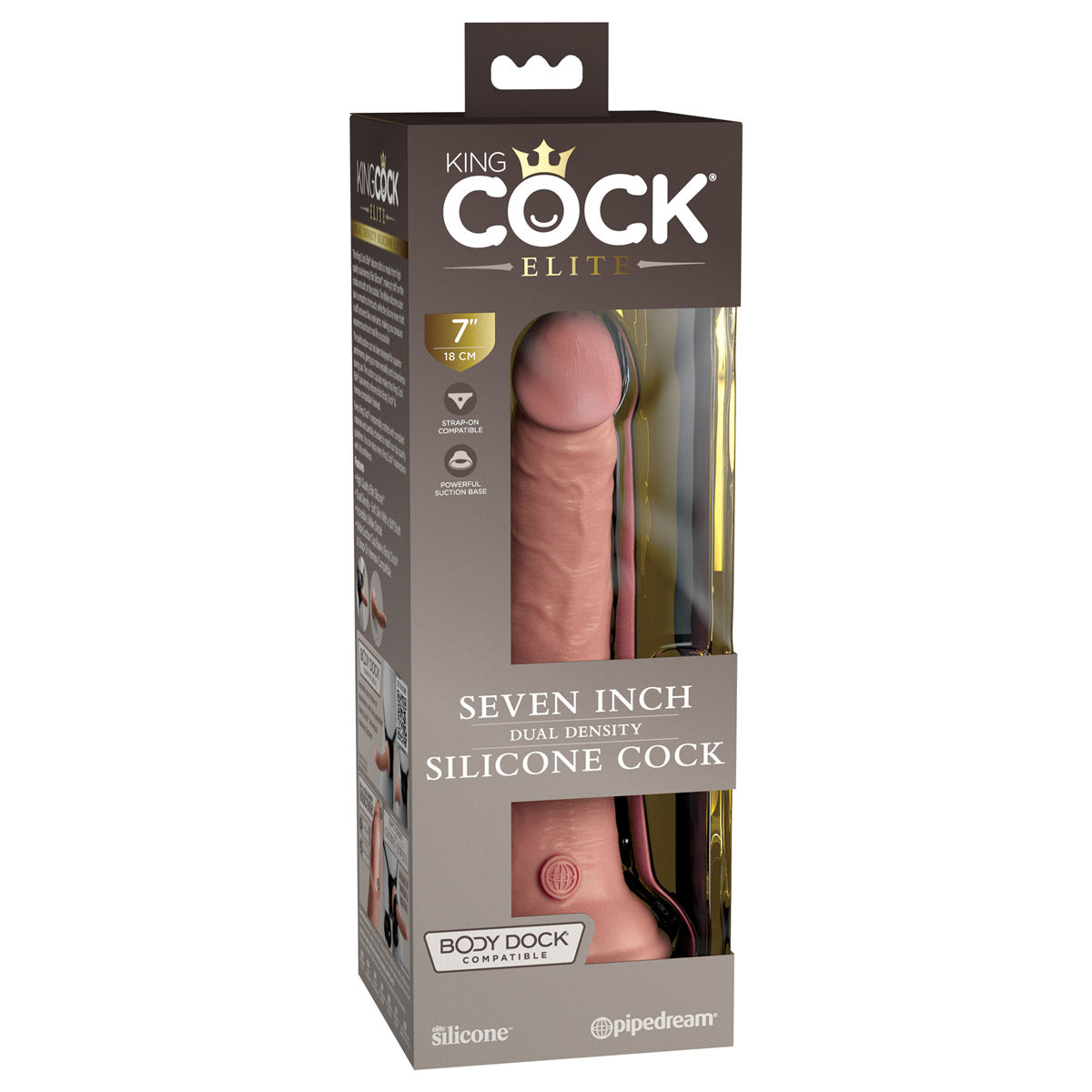 King Cock Elite 7" Silicone Dual Density Cock - Light - Thorn & Feather Sex Toy Canada