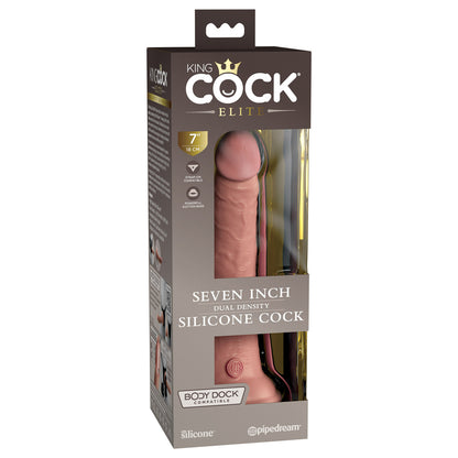King Cock Elite 7" Silicone Dual Density Cock - Light - Thorn & Feather