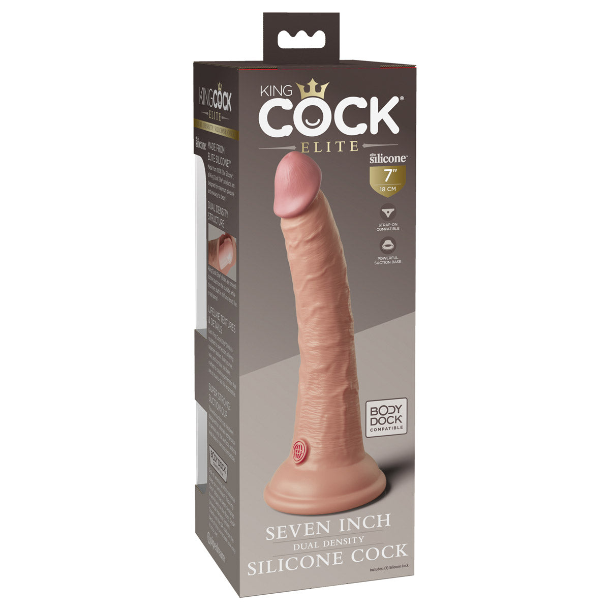 King Cock Elite 7" Silicone Dual Density Cock - Light - Thorn & Feather Sex Toy Canada