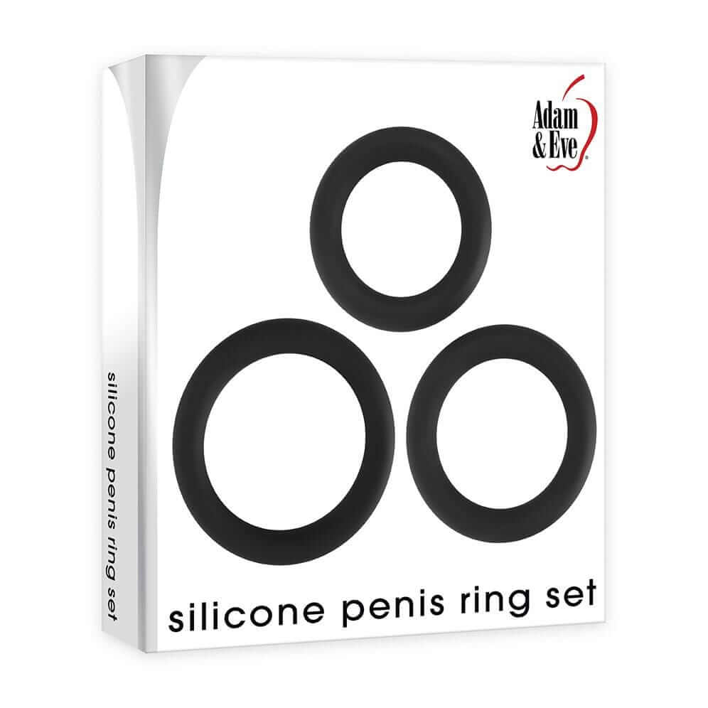 Silicone Penis Ring Set - Black - Thorn & Feather Sex Toy Canada